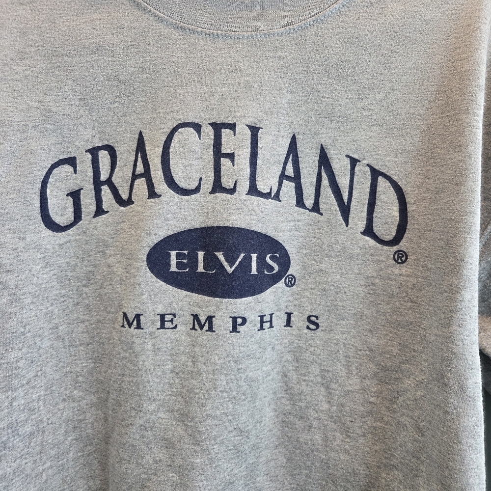 Vintage Graceland Elvis Memphis Sweatshirt Gray - Picture 4 of 8